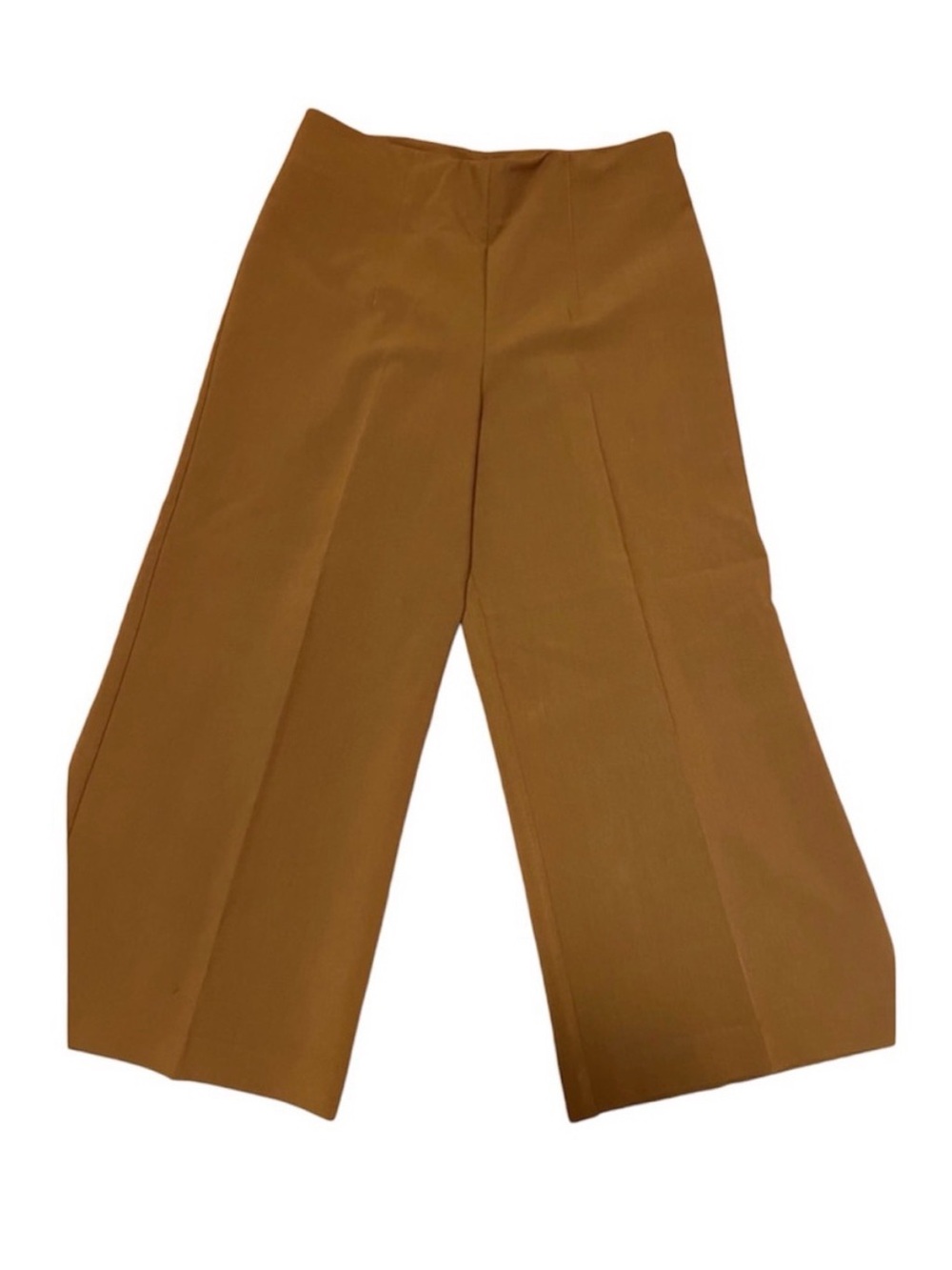 Joie Rust-Brown Wide-Leg Cropped Trousers - Picture 3 of 8